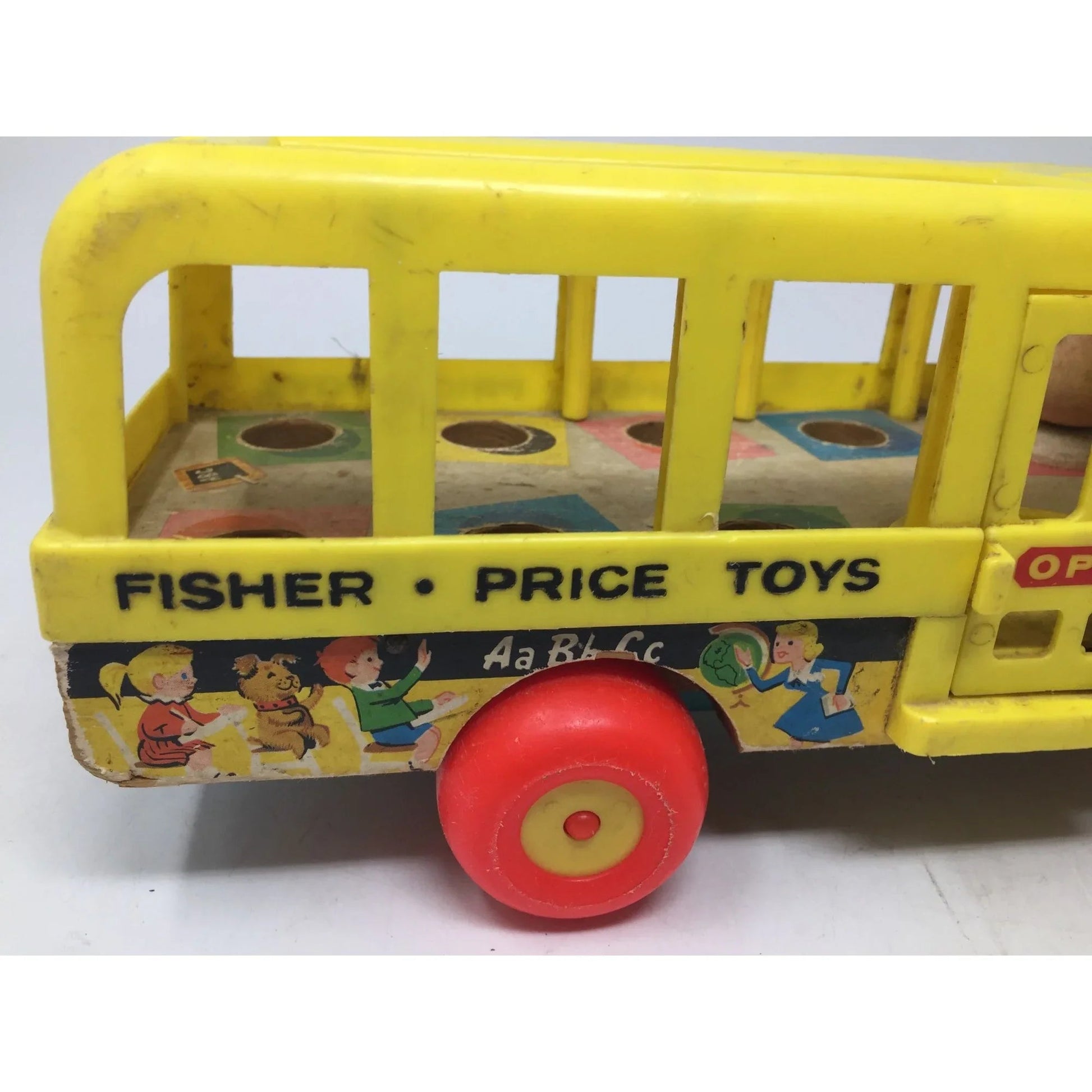 Vintage Fisher Price Little People Yellow School Bus with Bus Driver - A+ Stuff