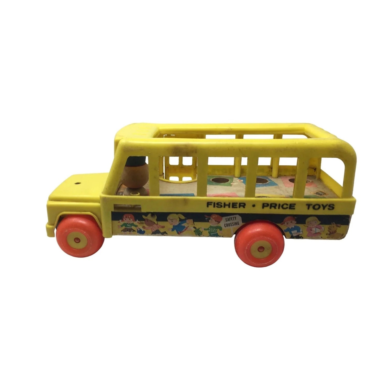 Vintage Fisher Price Little People Yellow School Bus with Bus Driver - A+ Stuff