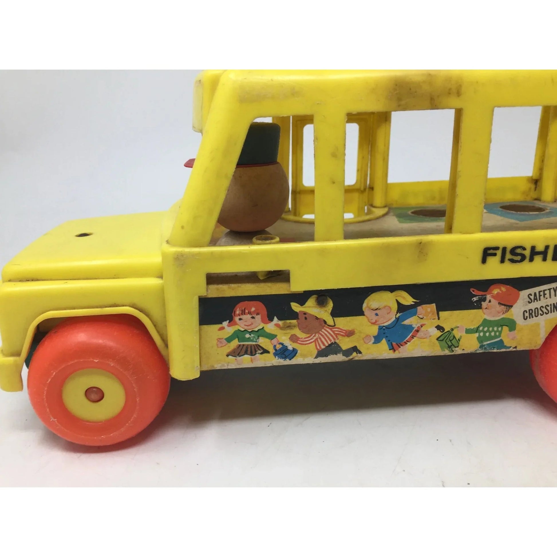 Vintage Fisher Price Little People Yellow School Bus with Bus Driver - A+ Stuff