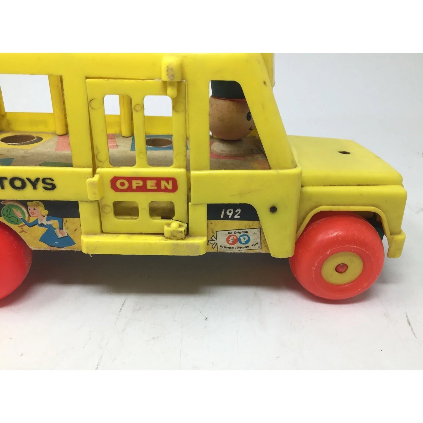 Vintage Fisher Price Little People Yellow School Bus with Bus Driver - A+ Stuff
