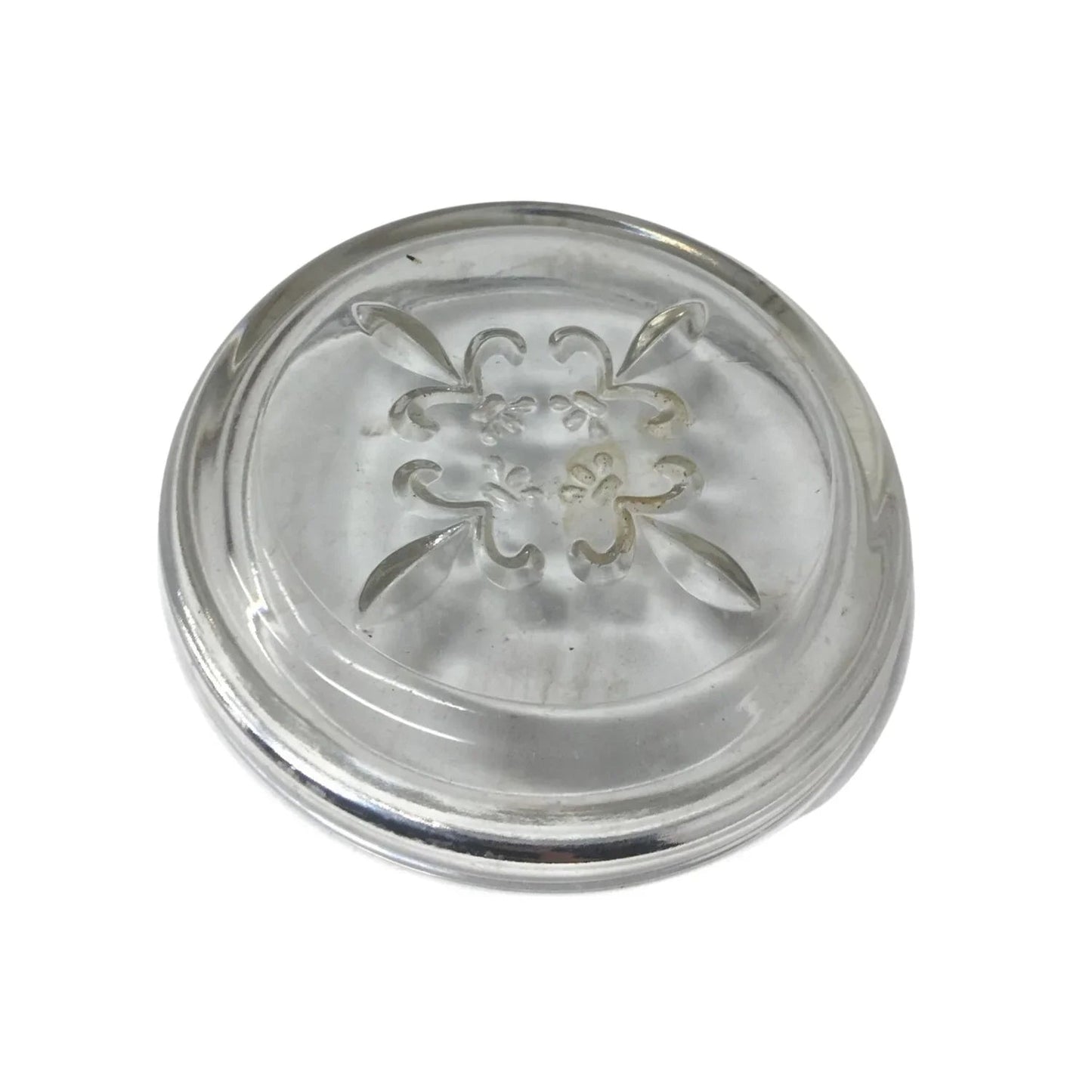 Vintage Fleur De Lis Princess House Clear Glass Coaster - A+ Stuff - Glass - A+ Stuff