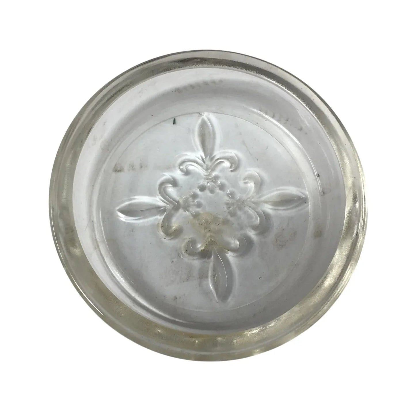 Vintage Fleur De Lis Princess House Clear Glass Coaster - A+ Stuff - Glass - A+ Stuff