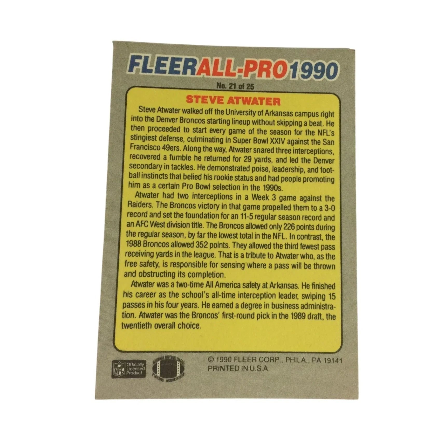 Vintage Football Cards - Sam McCullum, Jamie Holland, Steve Atwater - A+ Stuff - Collectible Trading Cards - A+ Stuff