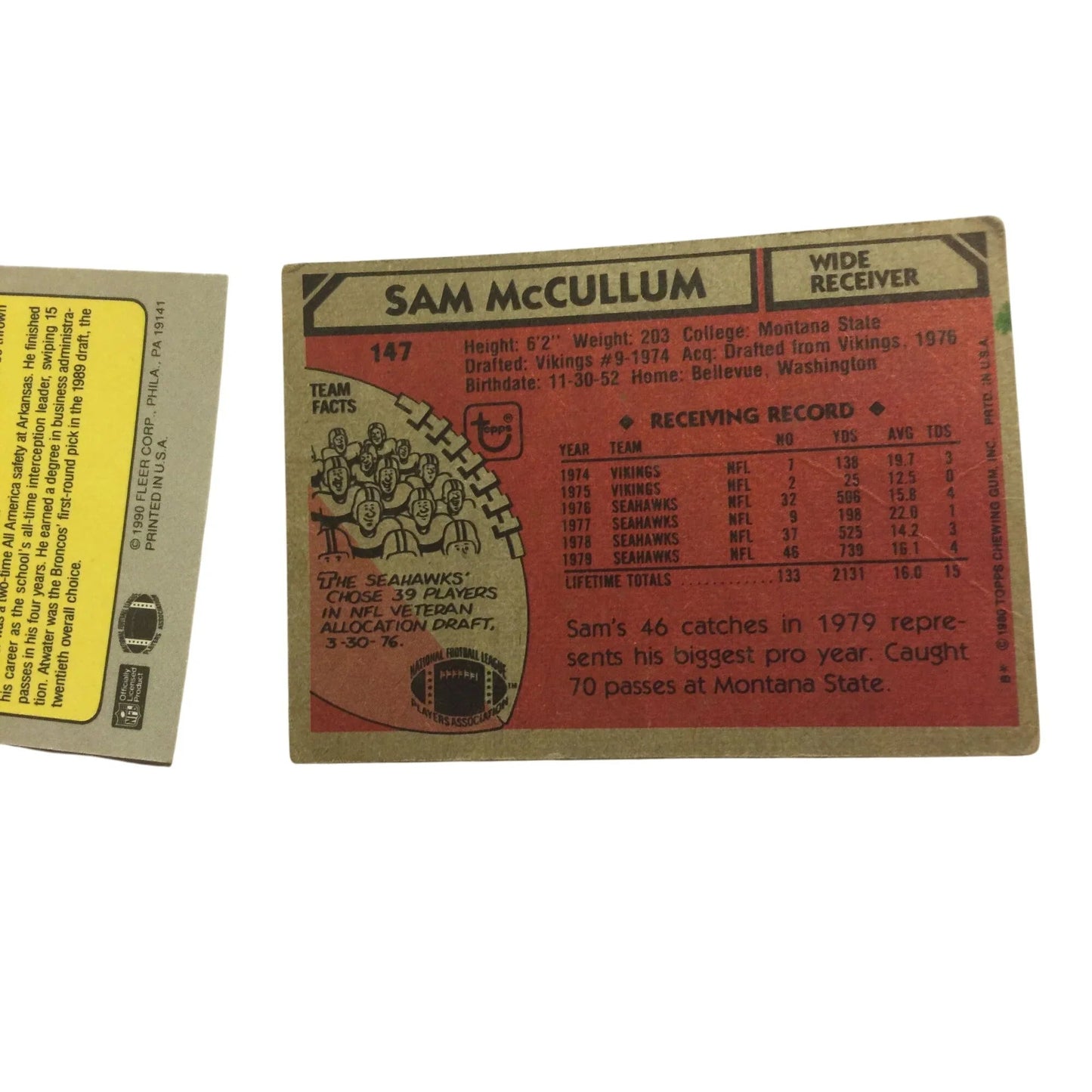 Vintage Football Cards - Sam McCullum, Jamie Holland, Steve Atwater - A+ Stuff - Collectible Trading Cards - A+ Stuff