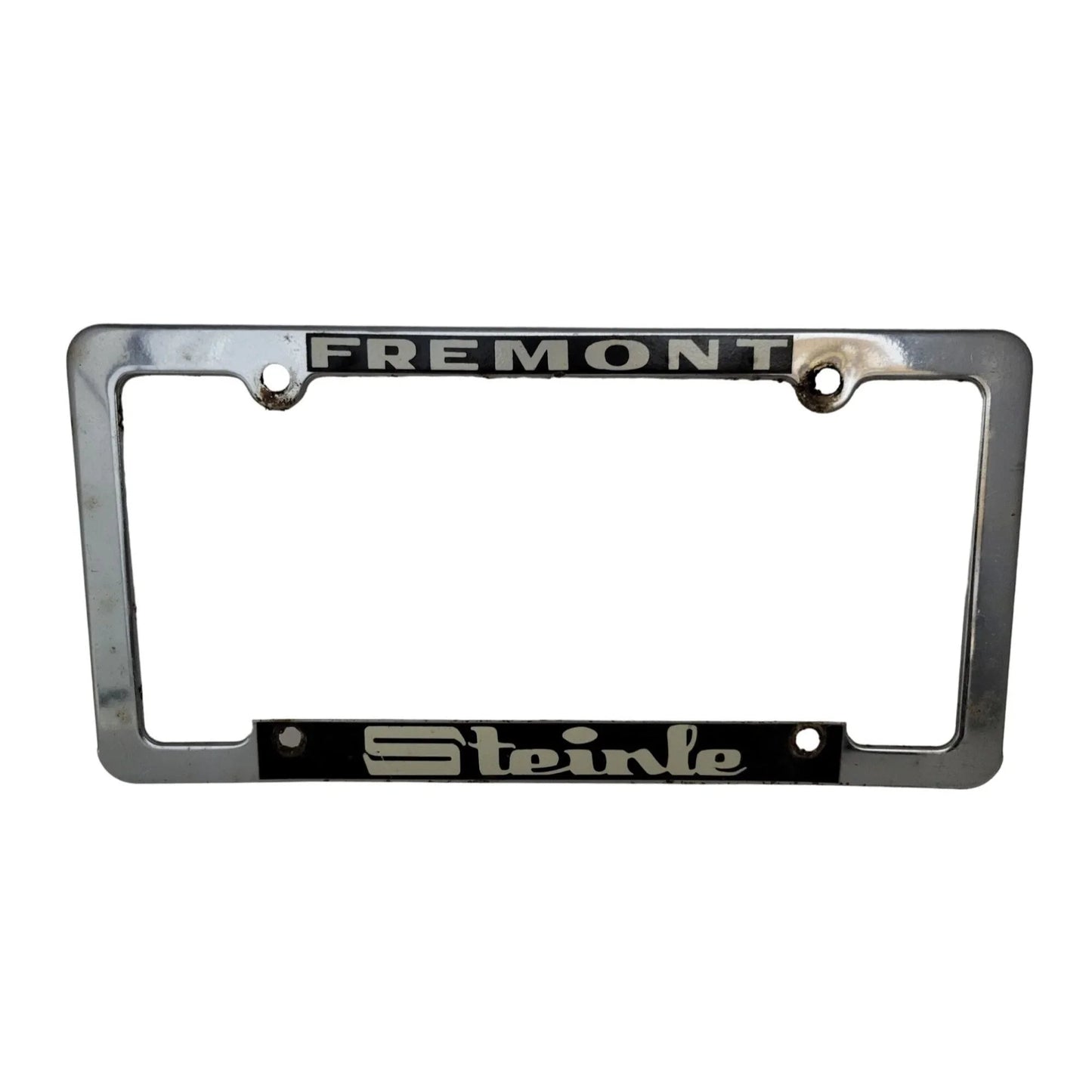Vintage Fremont Steinle Silver License Plate Frame - A+ Stuff - Auto Part - A+ Stuff