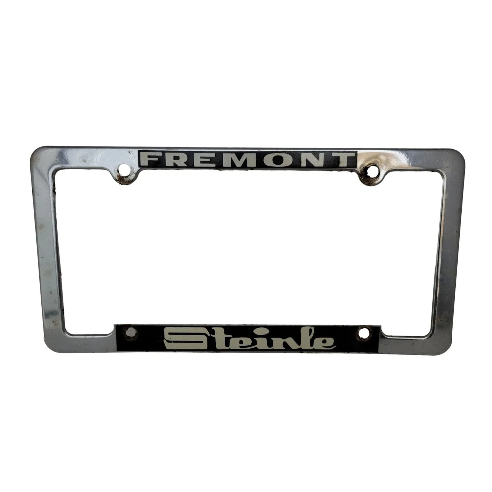 Vintage Fremont Steinle Silver License Plate Frame - A+ Stuff - Auto Part - A+ Stuff