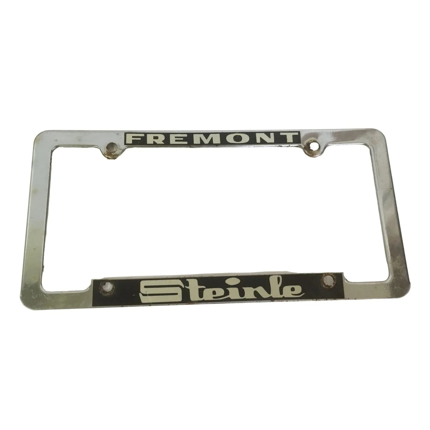 Vintage Fremont Steinle Silver License Plate Frame - A+ Stuff - Auto Part - A+ Stuff