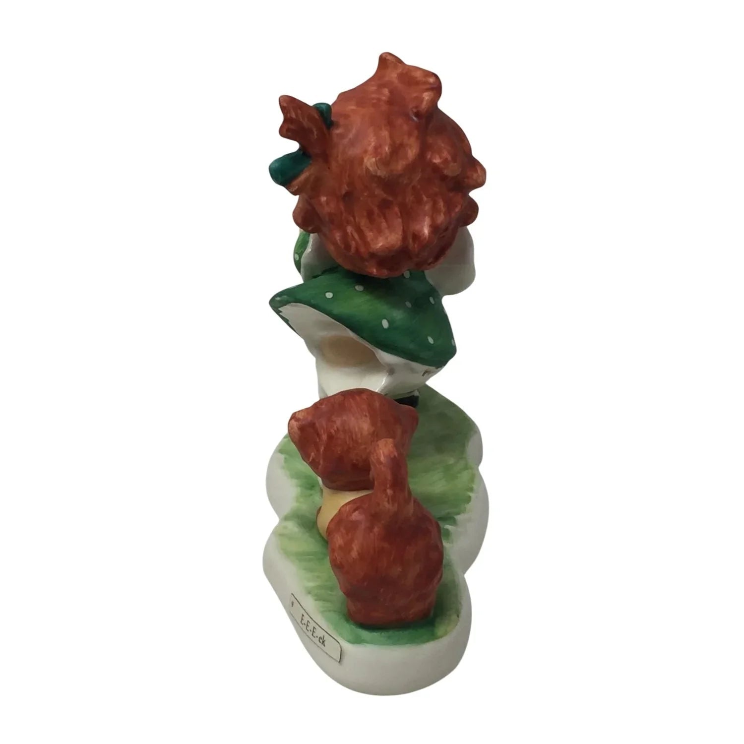 Vintage Goebel Figurine - '''E - E - E - Ek'' Redhead Puppy Tugging at Girl's Clothes - Goebel - Figurines - A+ Stuff