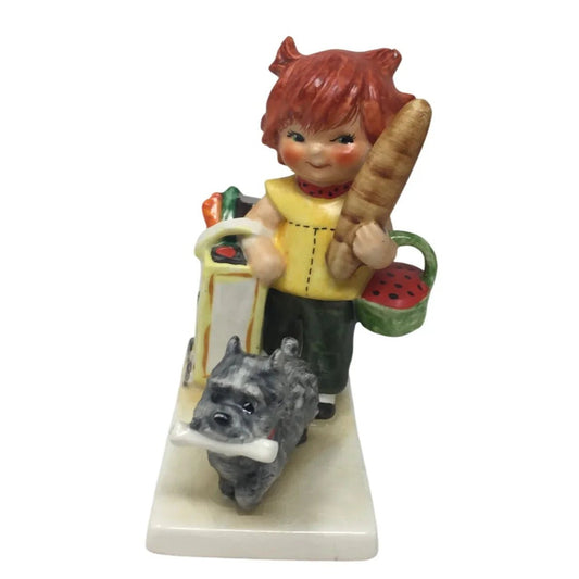 Vintage Goebel Red Head Little Shopper Charlot Byj 53 Porcelain Figurine - Goebel - Figurines - A+ Stuff
