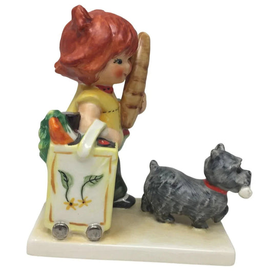 Vintage Goebel Red Head Little Shopper Charlot Byj 53 Porcelain Figurine - Goebel - Figurines - A+ Stuff