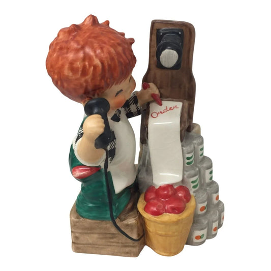 Vintage Goebel ''Super Service'' Figurine - Red Headed Store Clerk Boy - Goebel - figurine - A+ Stuff