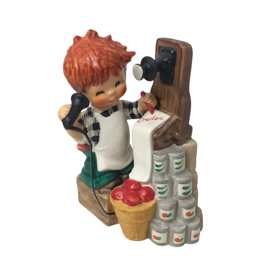 Vintage Goebel ''Super Service'' Figurine - Red Headed Store Clerk Boy - Goebel - figurine - A+ Stuff