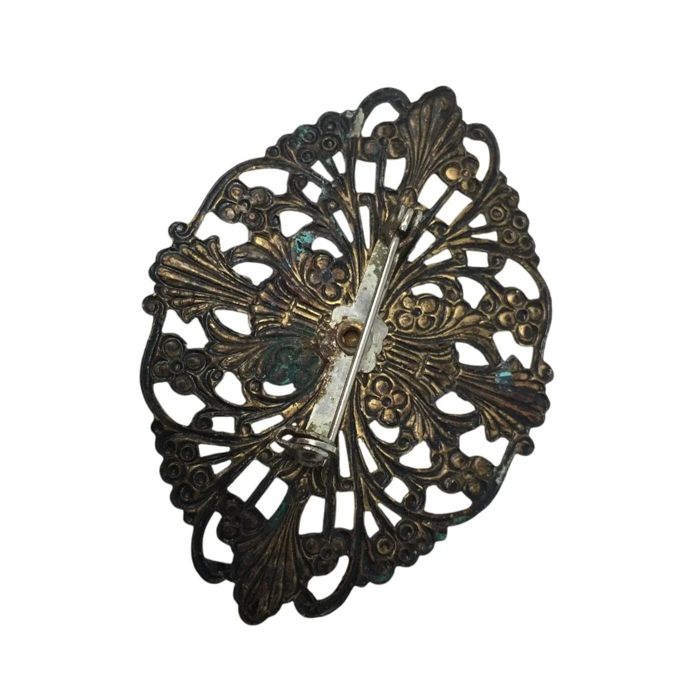 Vintage Gold Tone Filigree Floral Brooch Pin - A+ Stuff - Brooch - A+ Stuff
