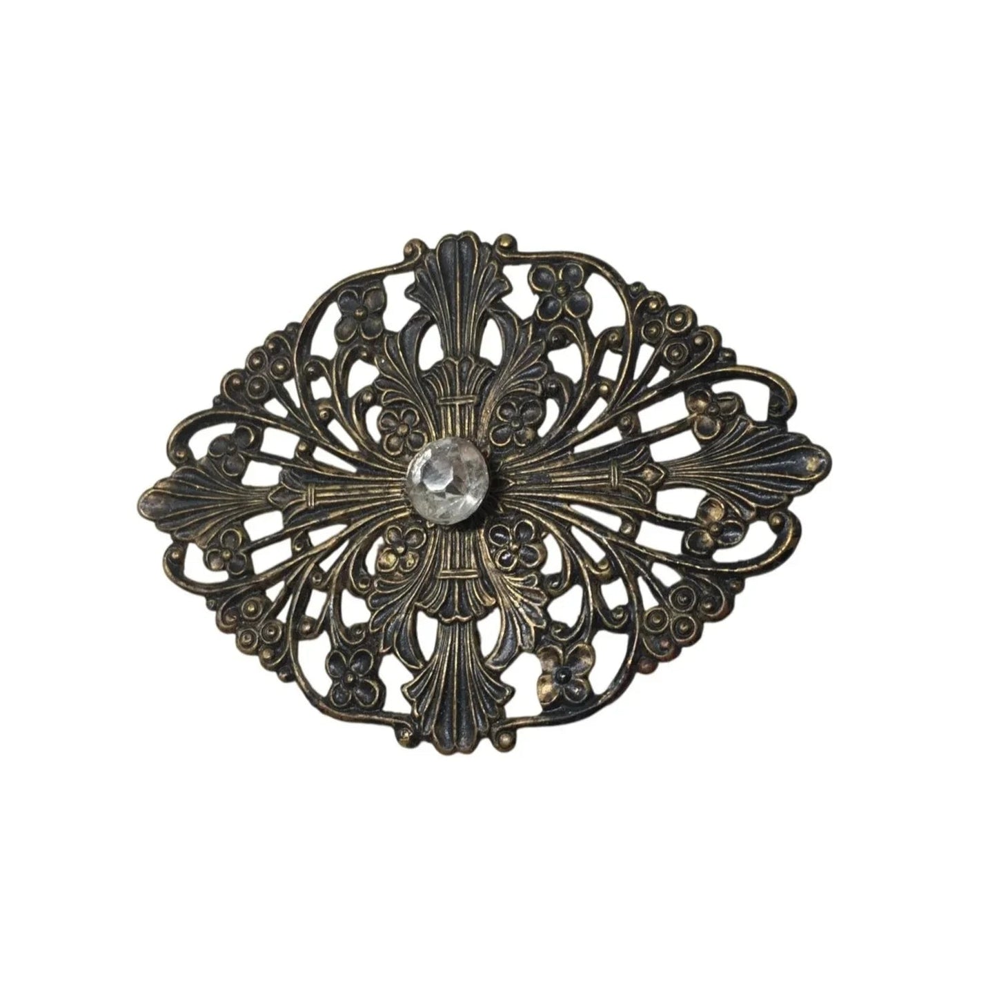 Vintage Gold Tone Filigree Floral Brooch Pin - A+ Stuff - Brooch - A+ Stuff