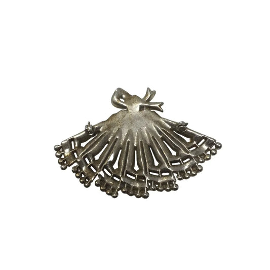 Vintage Gold tone Holiday Fan Brooch Pin (Missing Pin) - 2.5x2 inches - A+ Stuff - Brooch - A+ Stuff