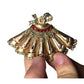 Vintage Gold tone Holiday Fan Brooch Pin (Missing Pin) - 2.5x2 inches - A+ Stuff - Brooch - A+ Stuff
