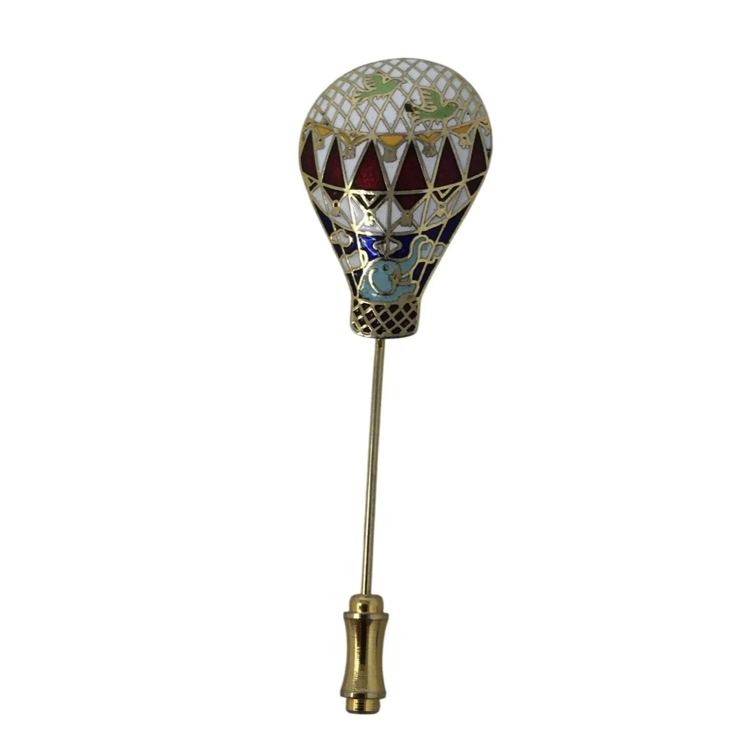 Vintage Gold Tone Hot Air Balloon Hat Pin - A+ Stuff - pin - A+ Stuff