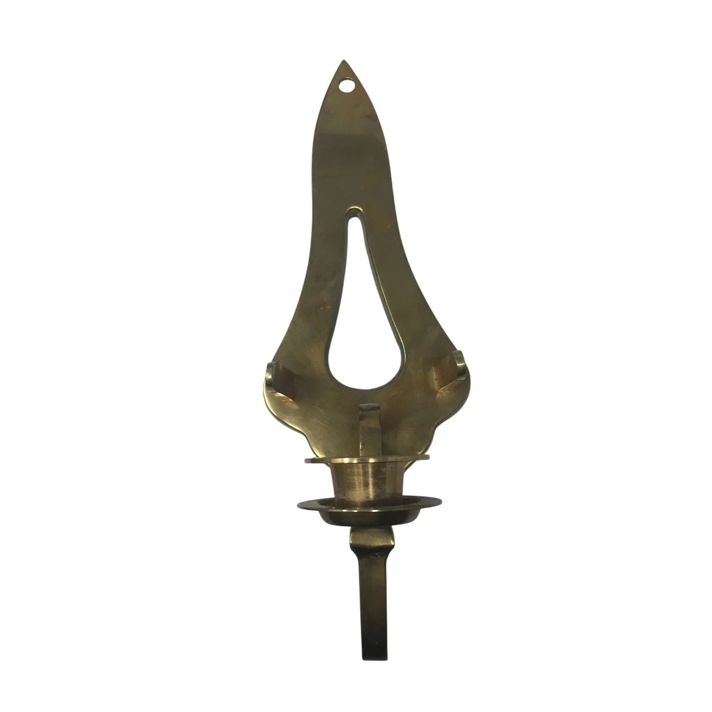 Vintage Gold tone Solid Brass Wall Plate Holder Candle Sconce - A+ Stuff - Candle Holders - A+ Stuff