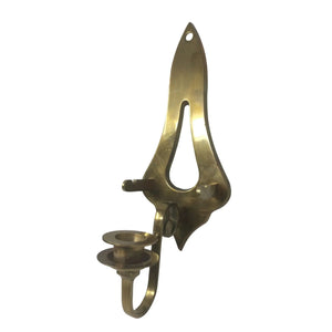 Vintage Gold tone Solid Brass Wall Plate Holder Candle Sconce