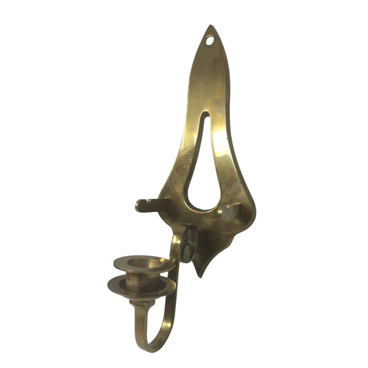 Vintage Gold tone Solid Brass Wall Plate Holder Candle Sconce - A+ Stuff - Candle Holders - A+ Stuff