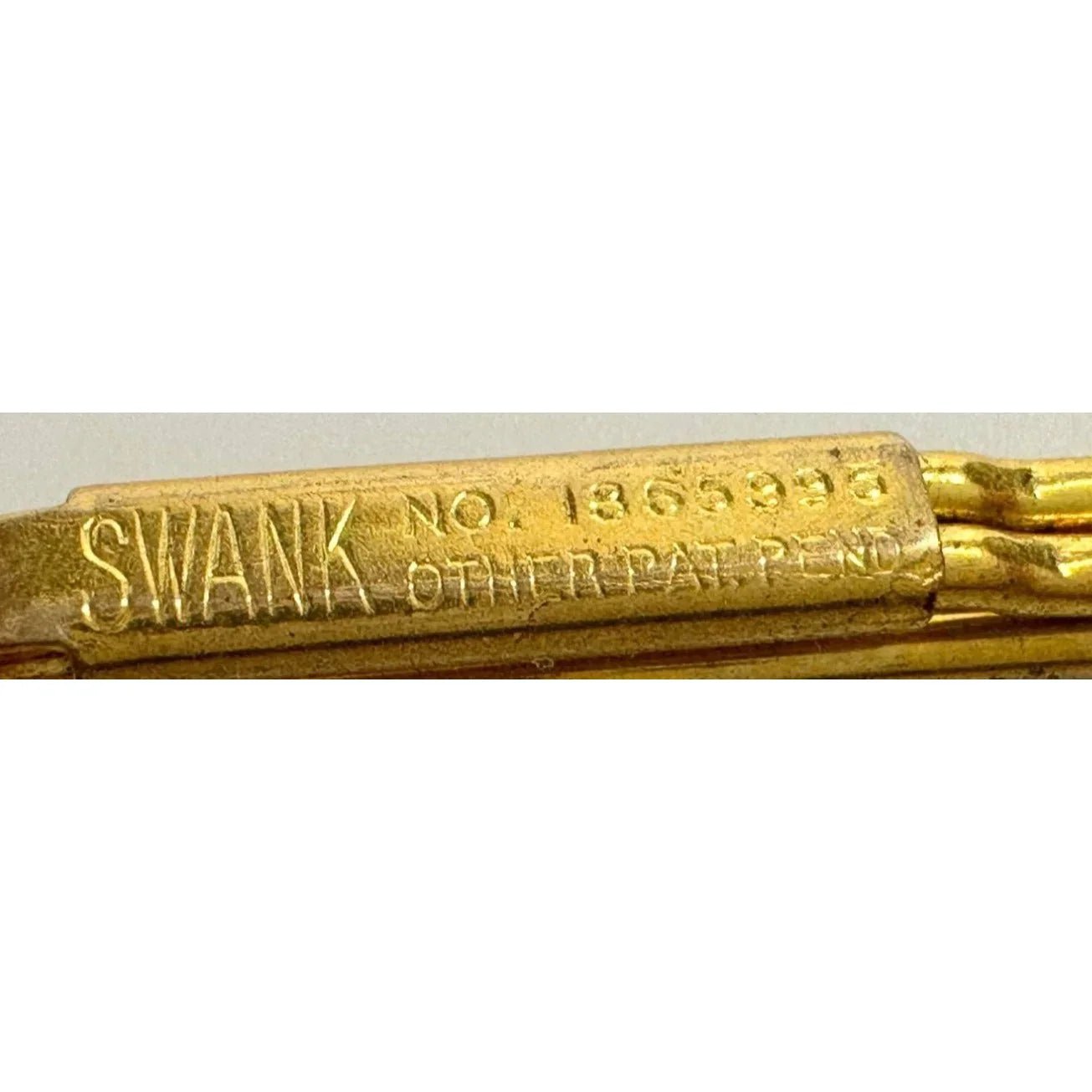 Vintage Gold Tone Square Link Box Chain SWANK Tie Bar Clip - A+ Stuff - Tie Pin - A+ Stuff