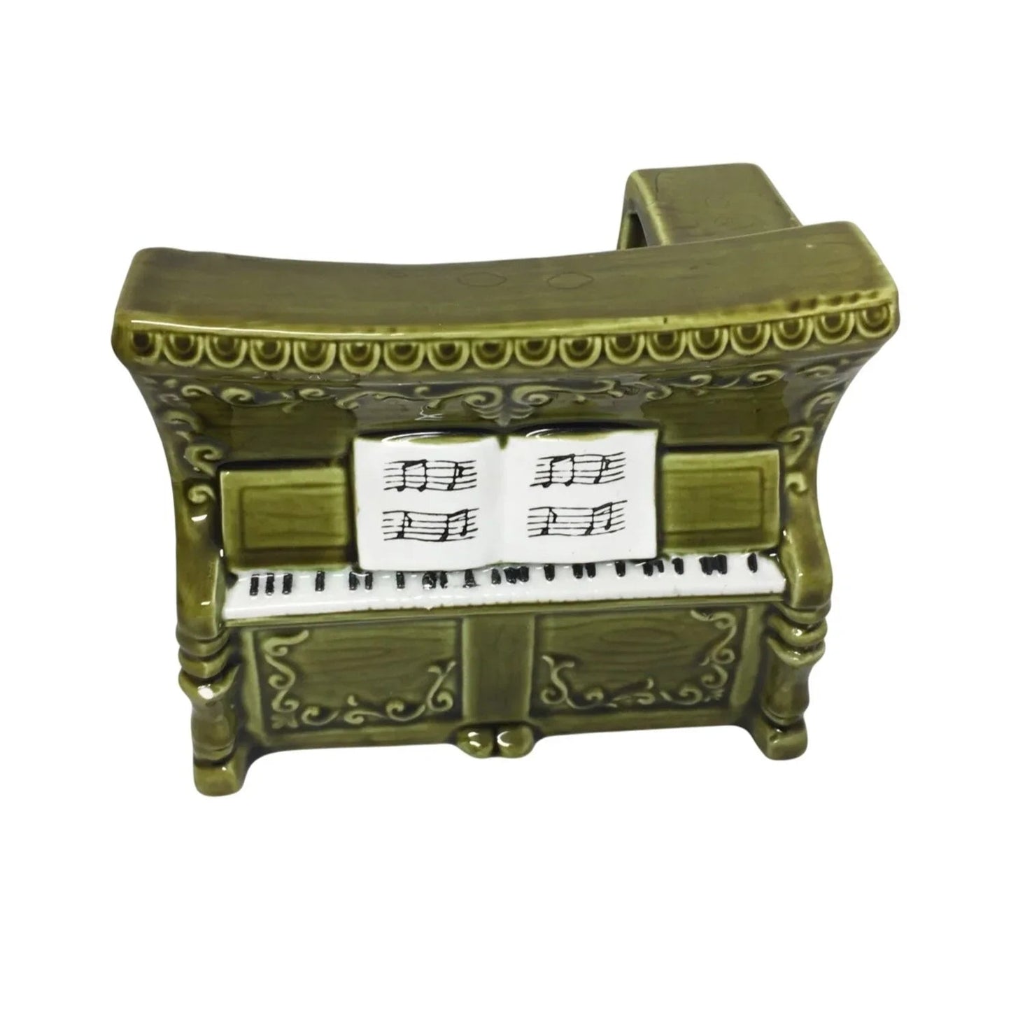 Vintage Green Relpo Ceramic Piano Planter Music Box - A+ Stuff - Collectibles - A+ Stuff