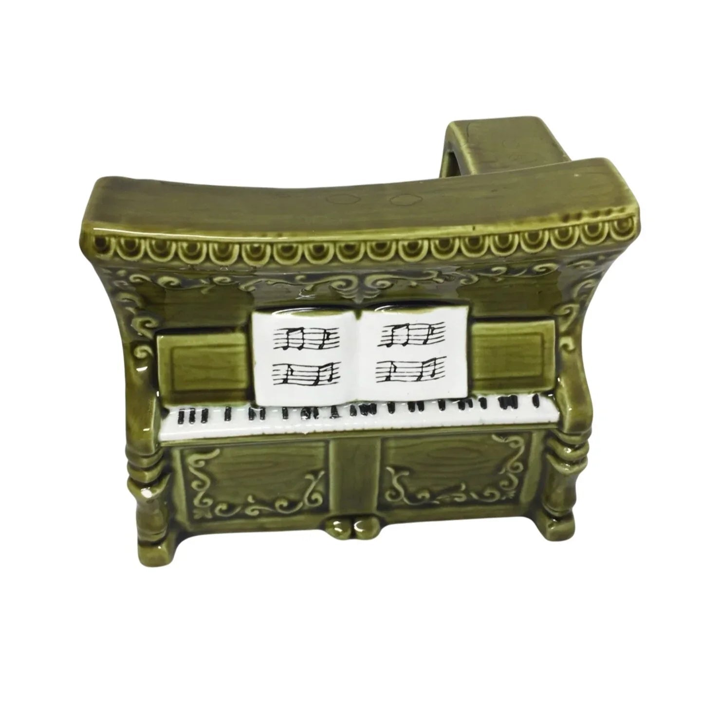 Vintage Green Relpo Ceramic Piano Planter Music Box - A+ Stuff - Collectibles - A+ Stuff