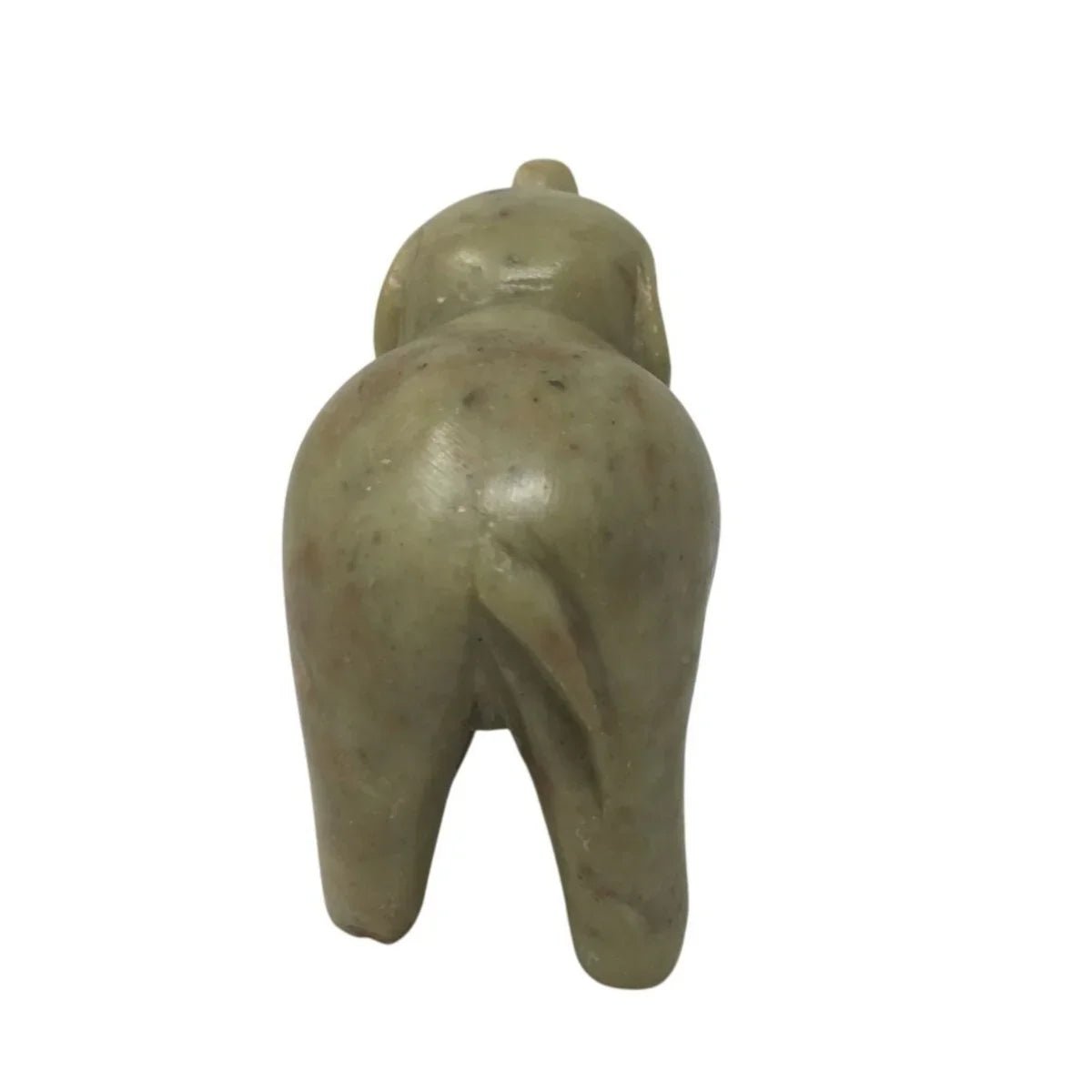 Vintage Hand Carved Miniature Elephant with its Trunk Up Figurine - A+ Stuff