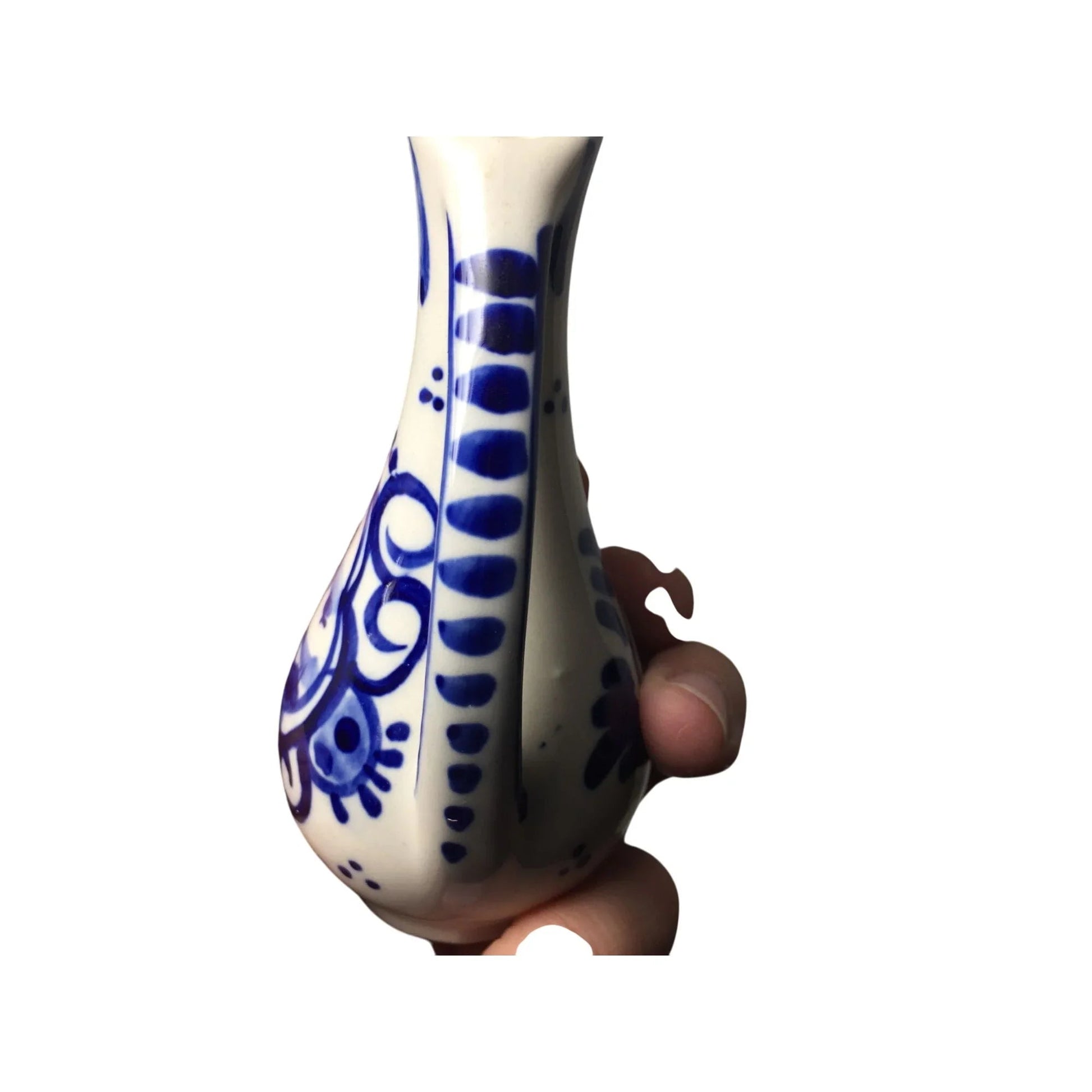 Vintage Hand Painted Delfts Blue Bud Vase with Handle - A+ Stuff - Vase or Holder - A+ Stuff