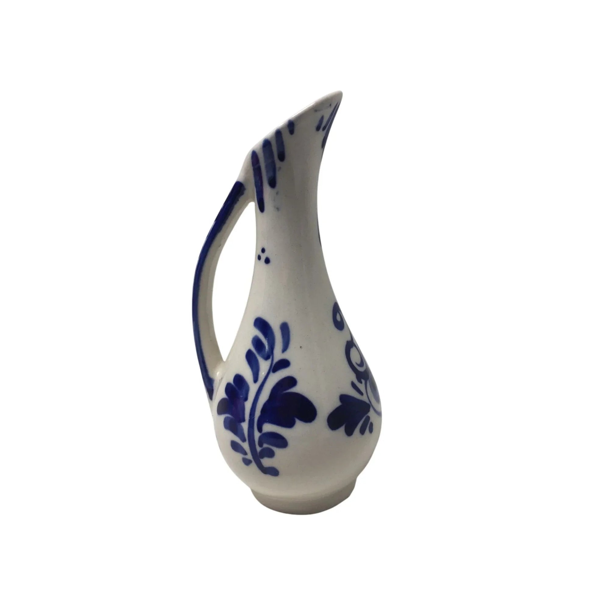 Vintage Hand Painted Delfts Blue Bud Vase with Handle - A+ Stuff - Vase or Holder - A+ Stuff
