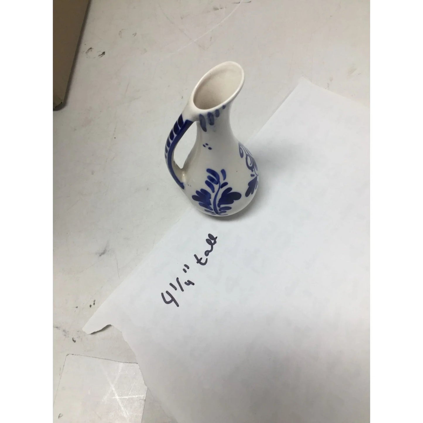 Vintage Hand Painted Delfts Blue Bud Vase with Handle - A+ Stuff - Vase or Holder - A+ Stuff