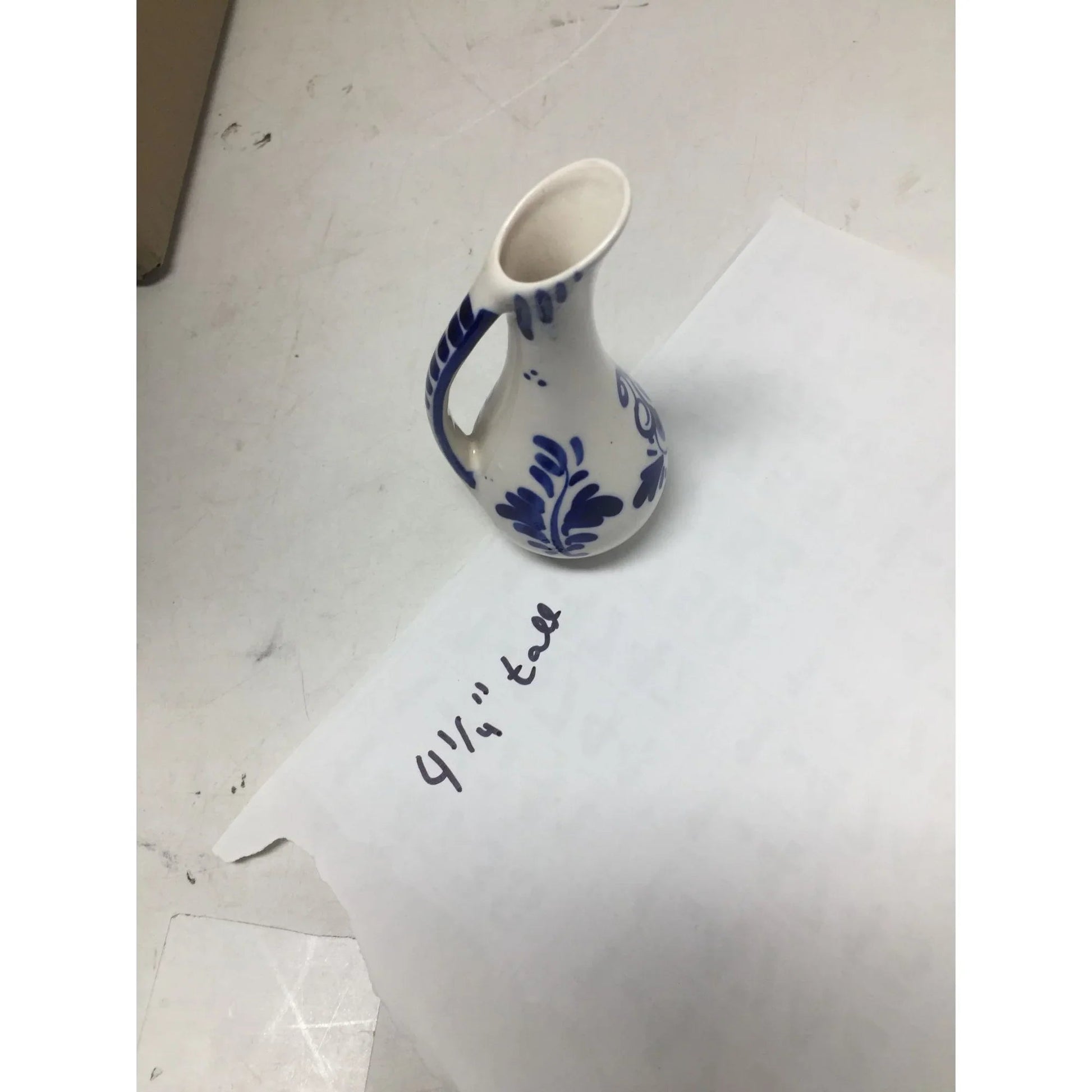Vintage Hand Painted Delfts Blue Bud Vase with Handle - A+ Stuff - Vase or Holder - A+ Stuff