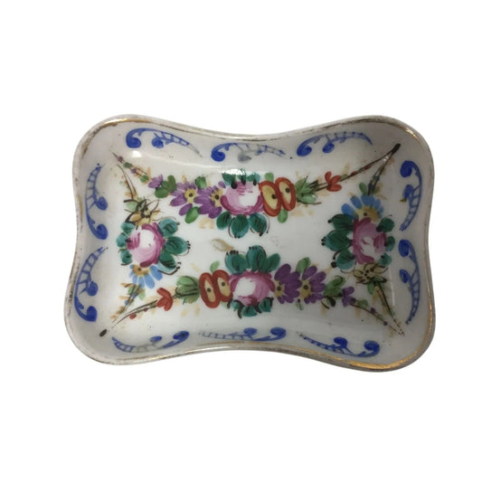 Vintage Hand Painted French Porcelain/Ceramic Dish with Flowers on it - A+ Stuff - Plates - A+ Stuff