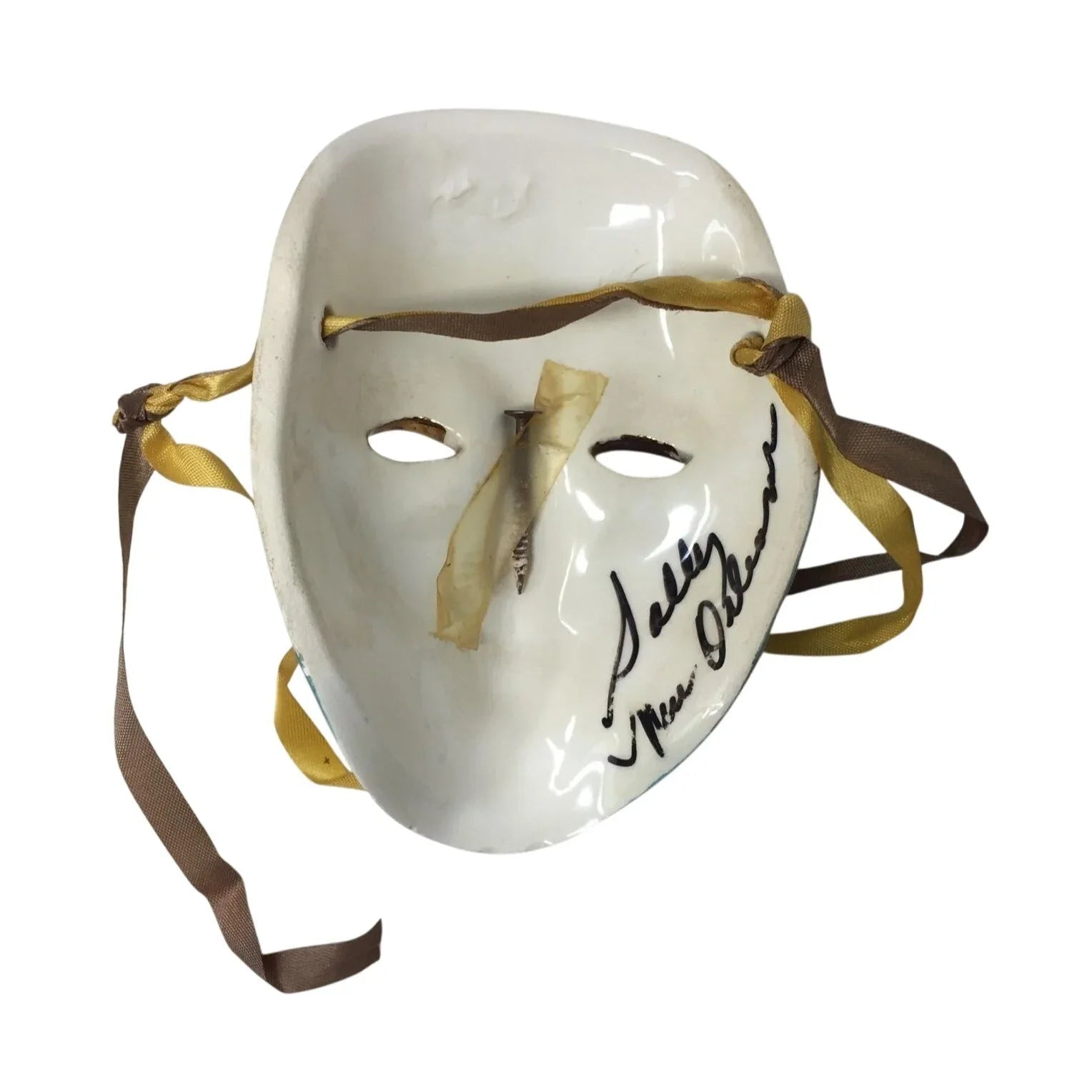 Vintage Hand - Painted Mardi Gras Woman Mask Face - A+ Stuff - Collectibles - A+ Stuff