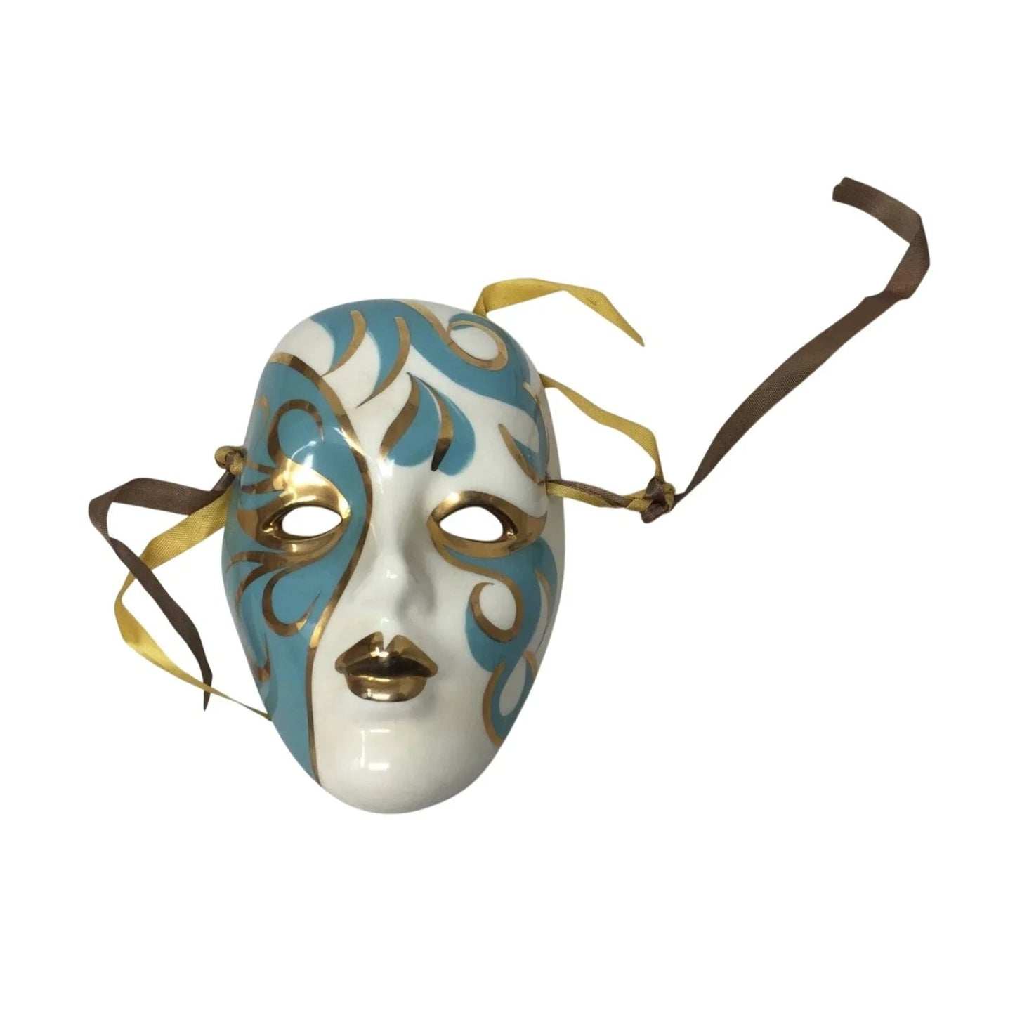 Vintage Hand - Painted Mardi Gras Woman Mask Face - A+ Stuff - Collectibles - A+ Stuff