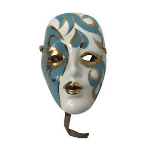 Vintage Hand-Painted Mardi Gras Woman Mask Face