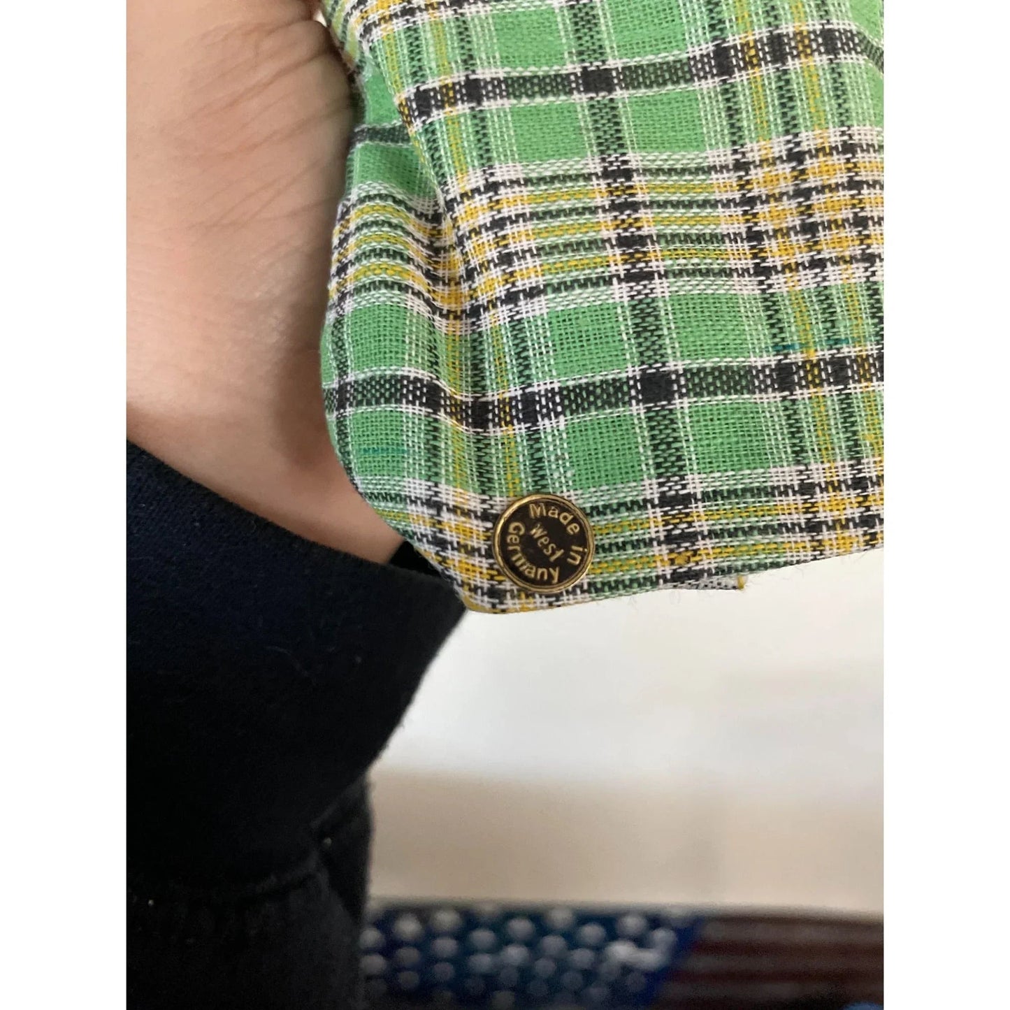 Vintage Hand Puppet - Man Wearing Green Plaid Outfit with Red Bow/tie - A+ Stuff - Puppets & Marionettes - A+ Stuff