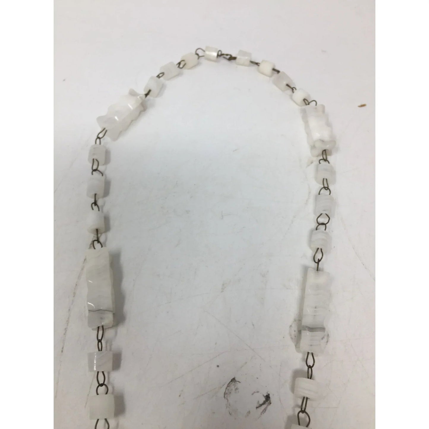 Vintage Handmade Carved White Aztec Tribal Necklace - A+ Stuff - Necklace - A+ Stuff