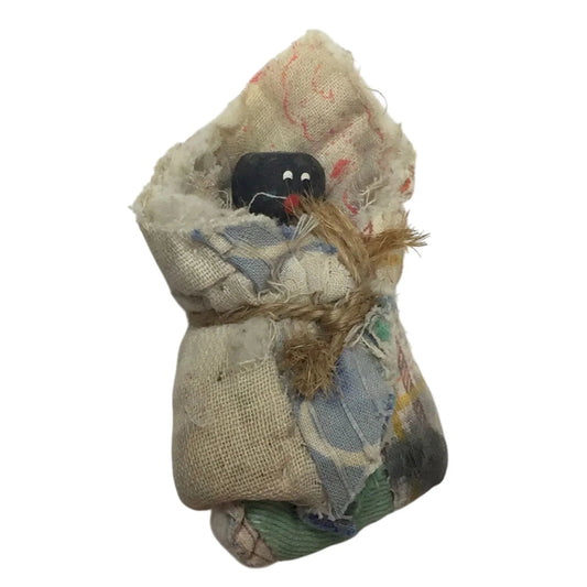 Vintage Handmade Folk Art Doll Wrapped in Cloth/Blanket - A+ Stuff - Dolls - A+ Stuff