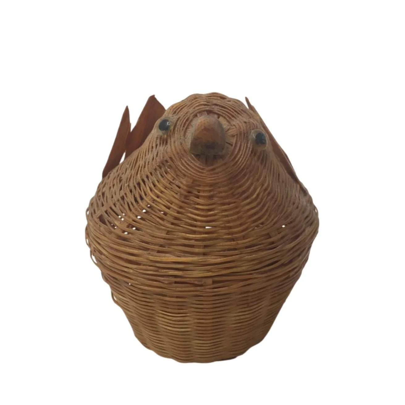 Vintage Handmade Miniature Chicken Woven Lidded Basket - A+ Stuff - Collectibles - A+ Stuff