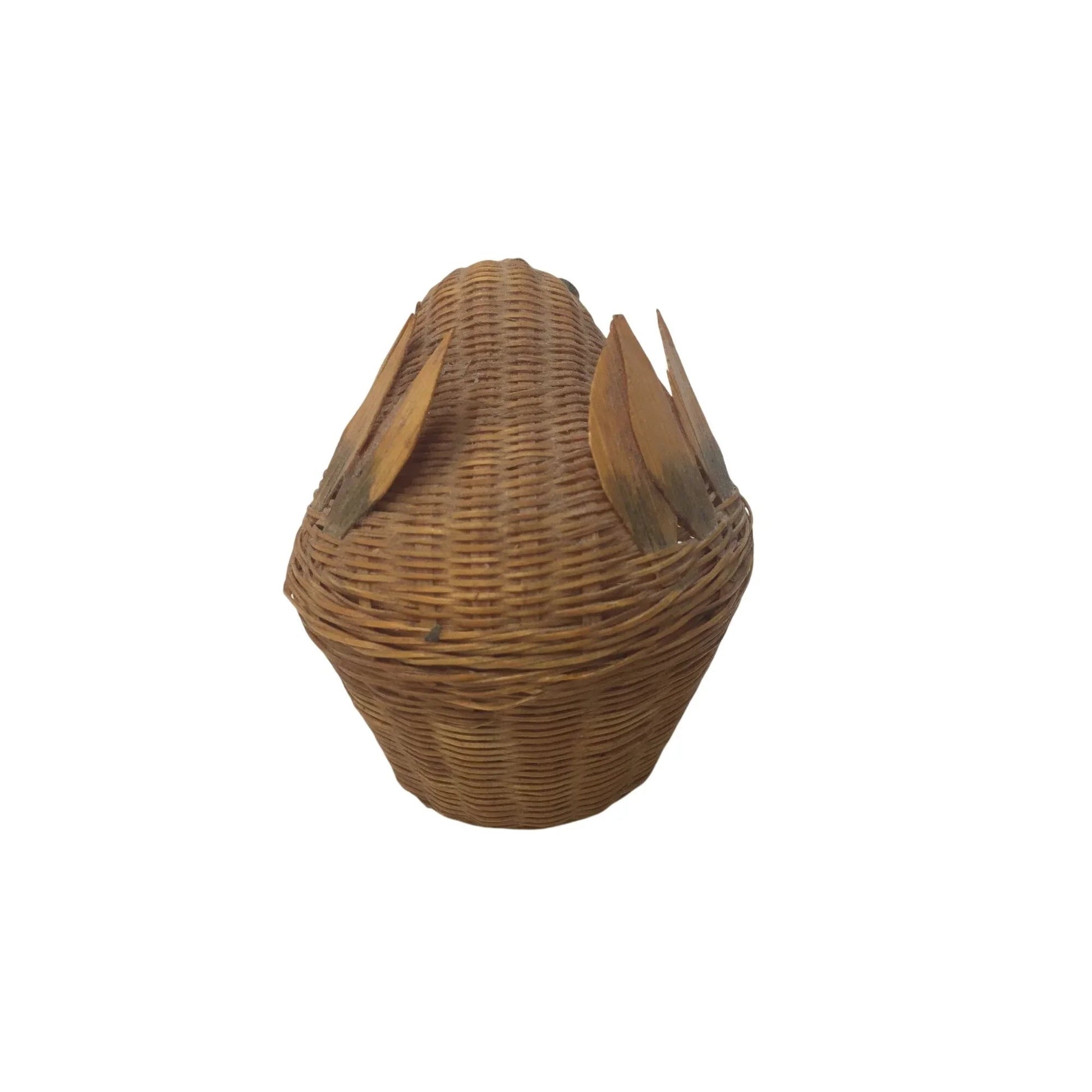 Vintage Handmade Miniature Chicken Woven Lidded Basket - A+ Stuff - Collectibles - A+ Stuff