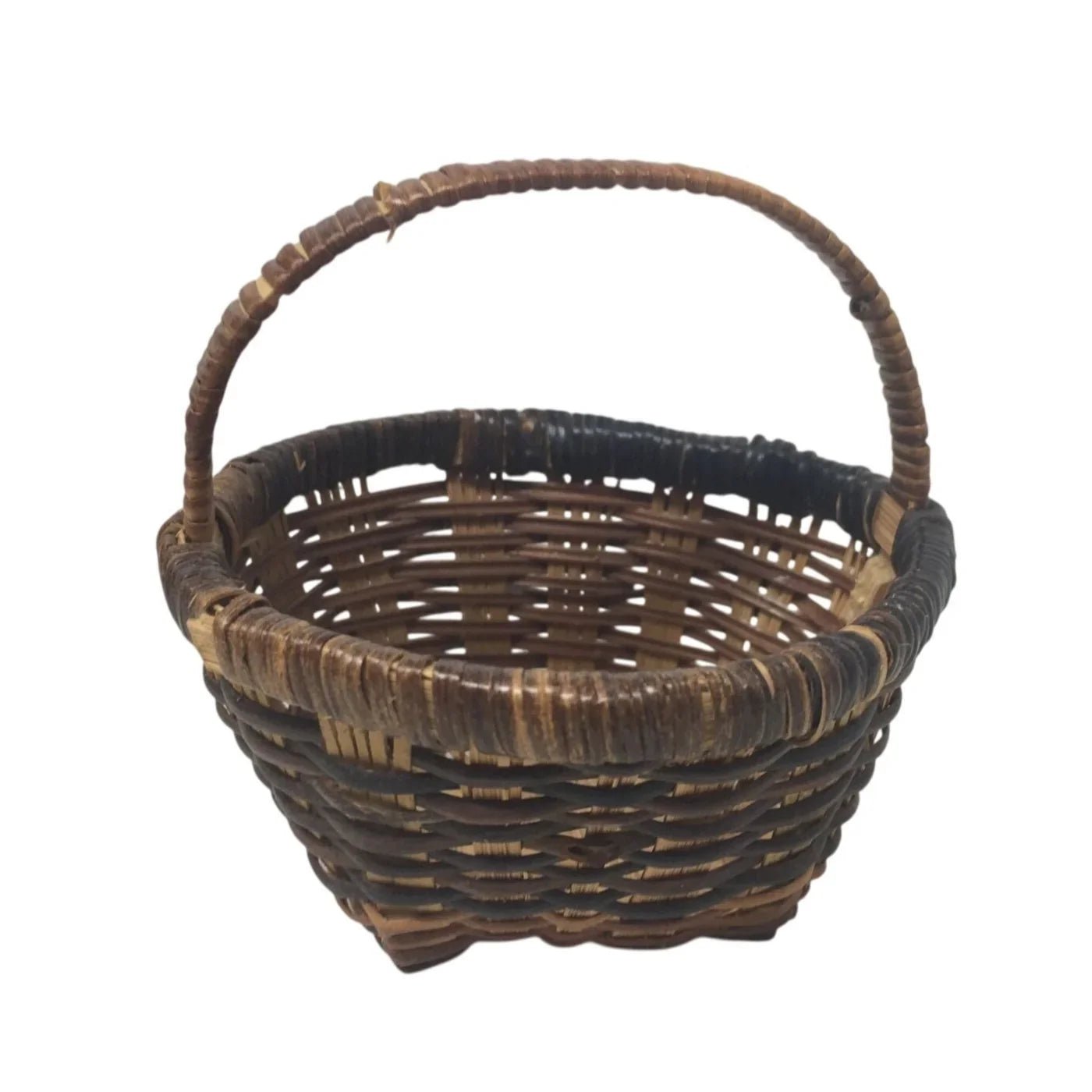 Vintage Handmade Miniature Woven Wicker Basket with handle - A+ Stuff - Collectibles - A+ Stuff