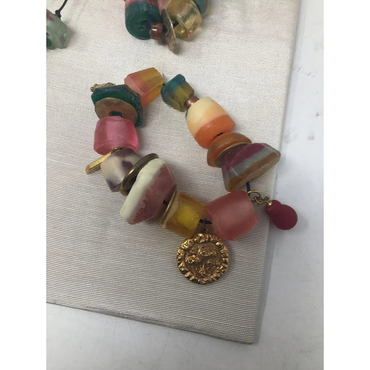 Vintage Handmade Native American Multi - Stone beaded Necklace and Bracelets - A+ Stuff - Necklaces - A+ Stuff