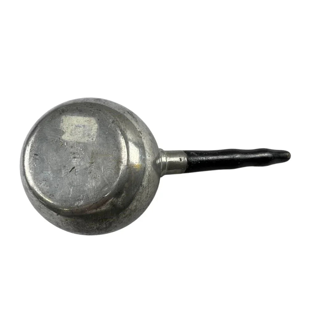 Vintage Handmade Pewter Sauce Server with Black Handle - A+ Stuff - primitive kitchen tools - A+ Stuff