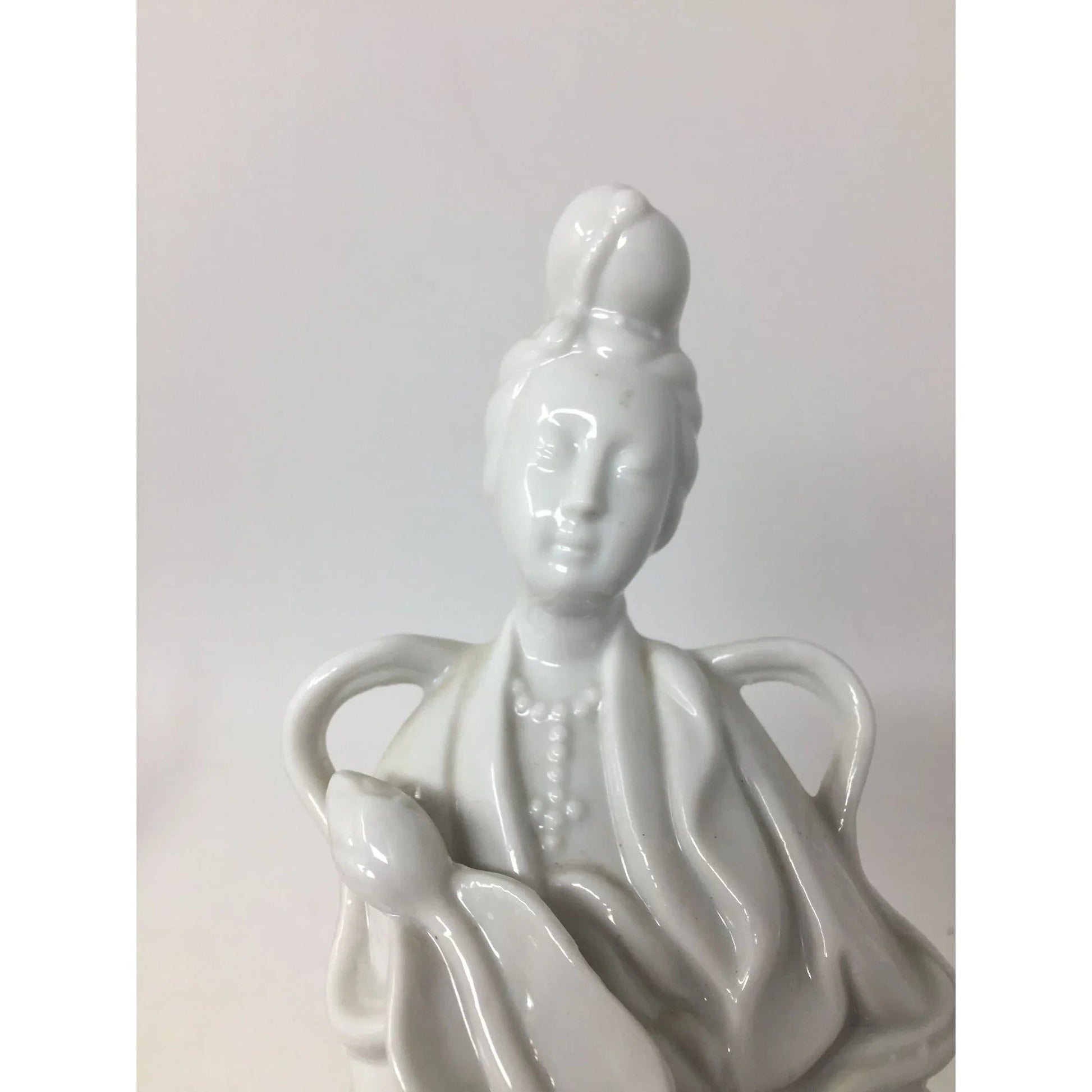 Vintage Homco Porcelain Guanyin/Kwan Yin Goddess Figurine Statue - A+ Stuff - Figurines - A+ Stuff