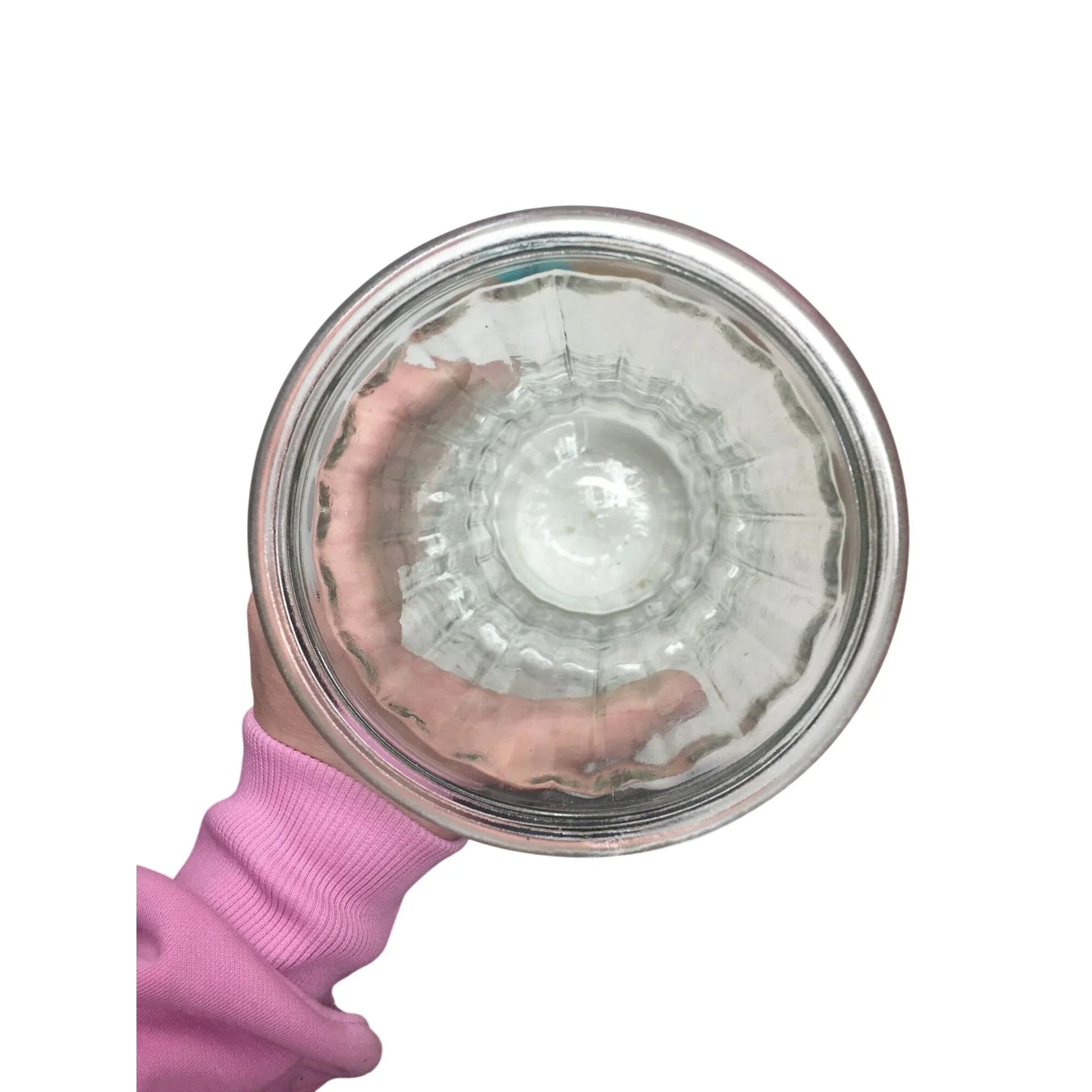 Vintage Hoosier Round Clear Glass Ribbed Flower Vase - hoosier - Vase or Holder - A+ Stuff