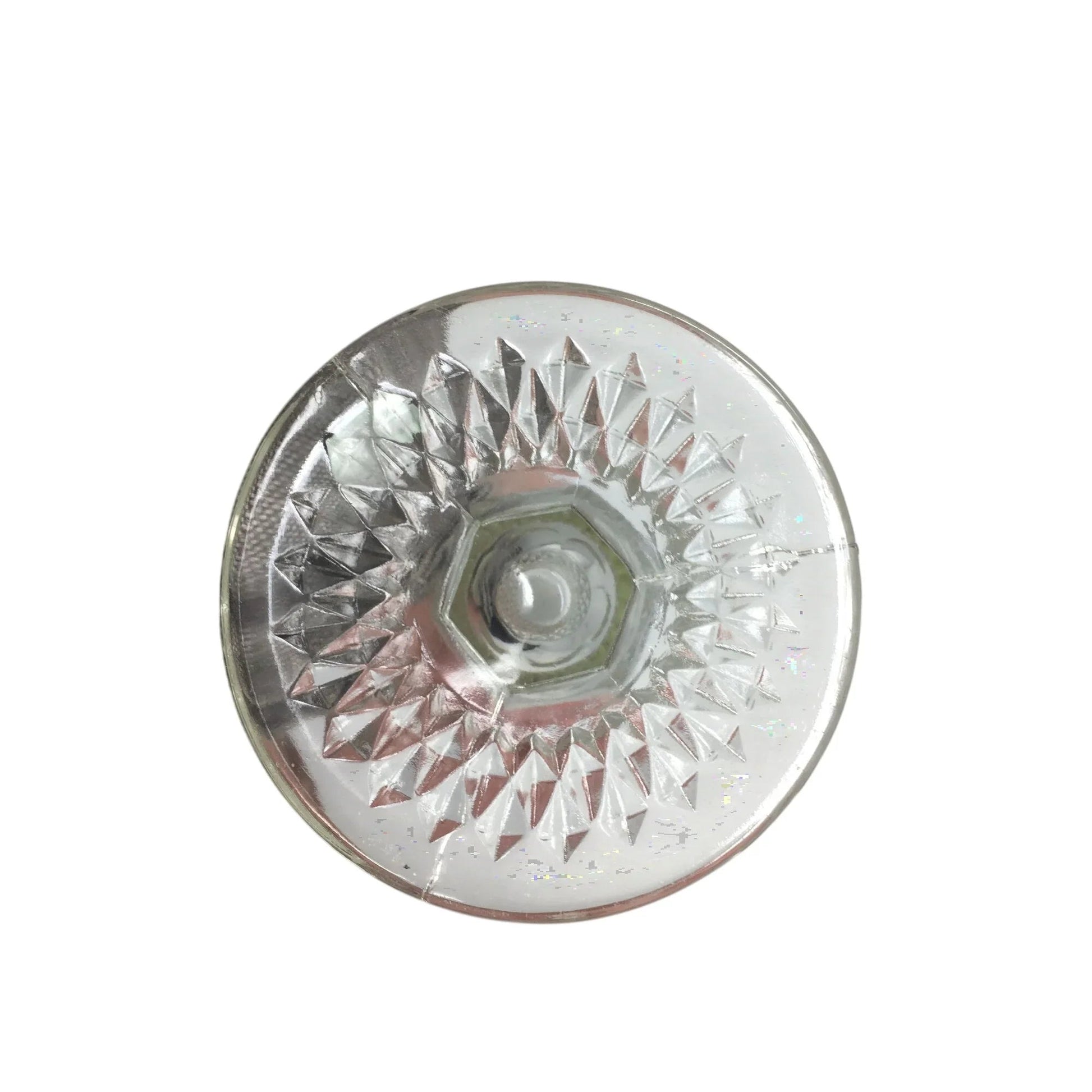 Vintage Indiana Glass Diamond Point Clear Glass Vase with Marbles Inside - indiana glass - Vase or Holder - A+ Stuff
