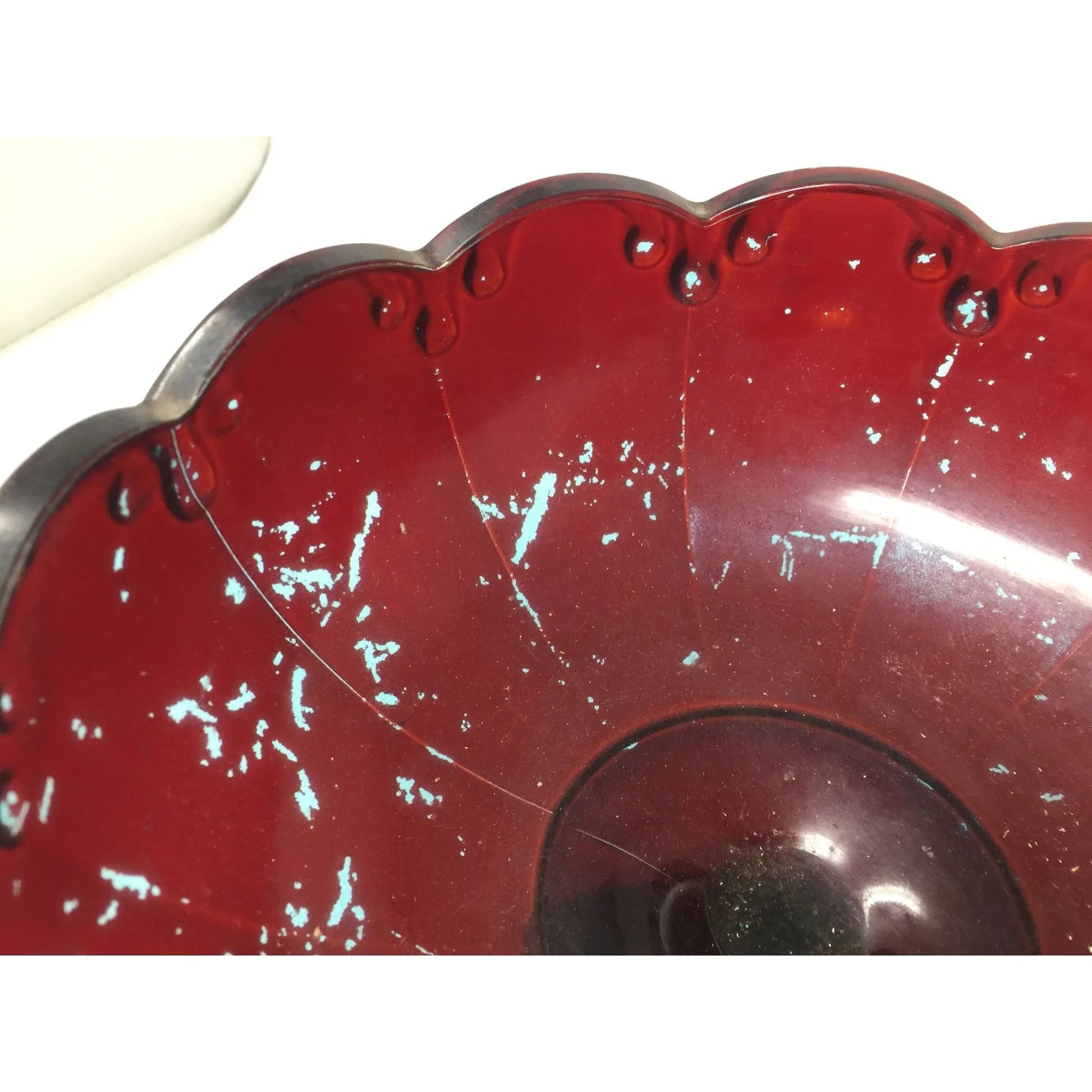 Vintage Indiana Glass Tear Drop Dark Red Bowl w/ Pedestal - Indiana glass - Bowls - A+ Stuff