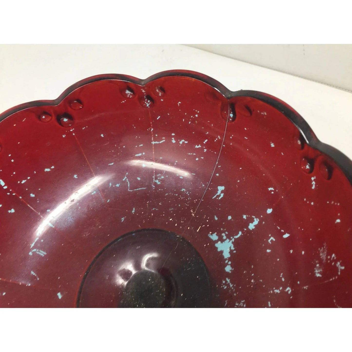Vintage Indiana Glass Tear Drop Dark Red Bowl w/ Pedestal - Indiana glass - Bowls - A+ Stuff