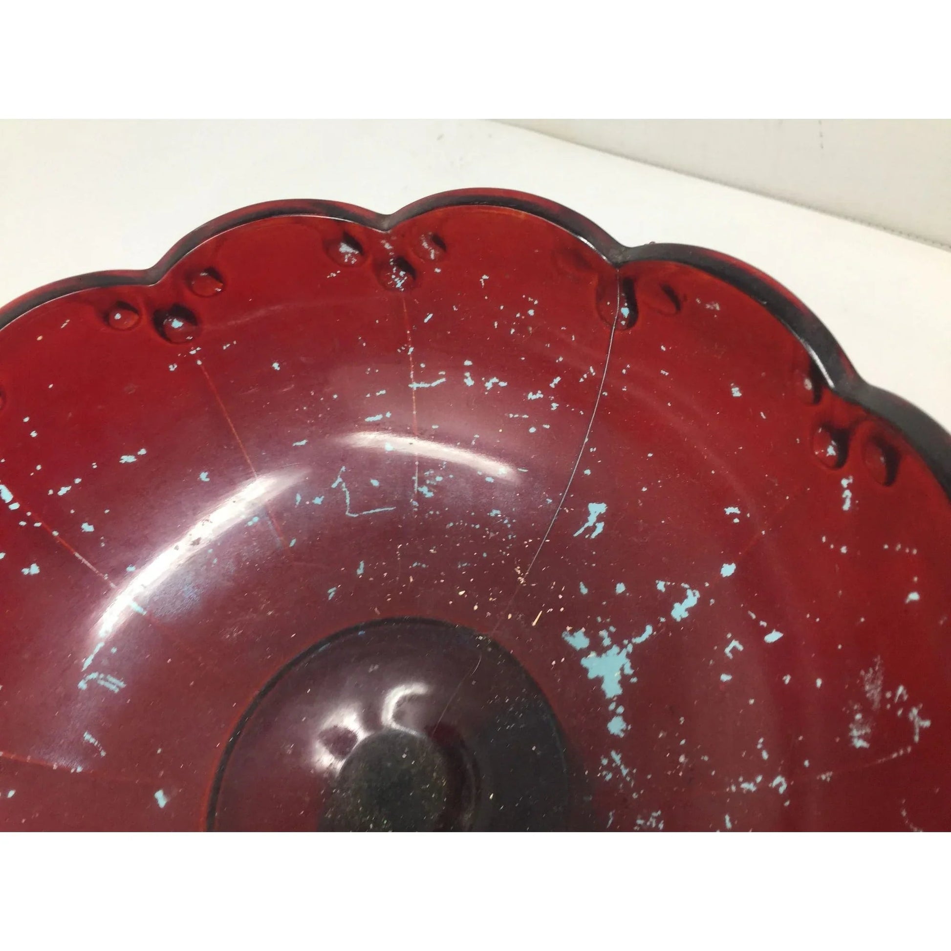 Vintage Indiana Glass Tear Drop Dark Red Bowl w/ Pedestal - Indiana glass - Bowls - A+ Stuff